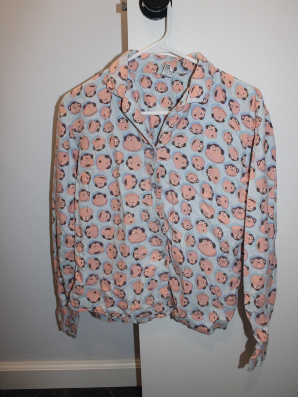 Vintage Paul Frank Target Julius Monkey Flannel Pajama Top ButtonUp Small Cotton